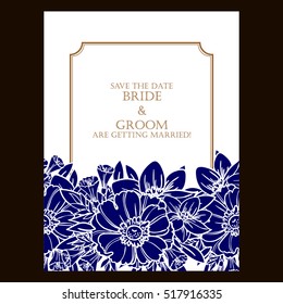 Invitation with floral background