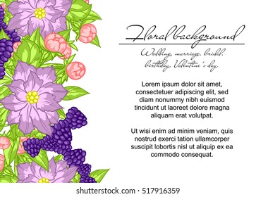 Invitation with floral background