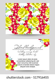 Invitation with floral background