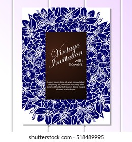 Invitation with floral background
