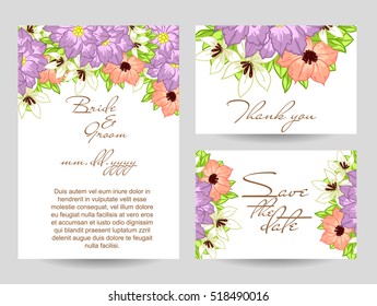 Invitation with floral background
