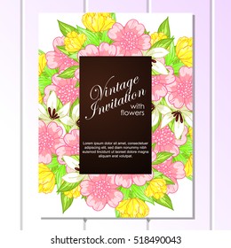 Invitation with floral background