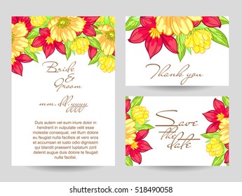Invitation with floral background