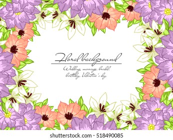 Invitation with floral background