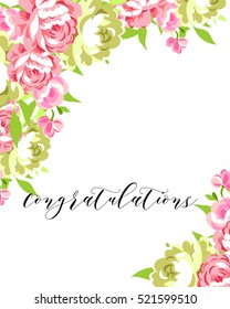 Invitation with floral background