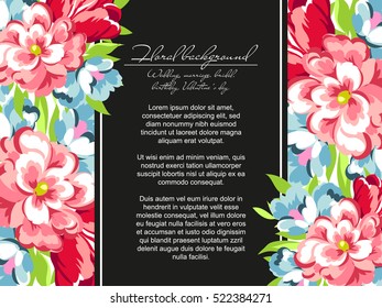 Invitation with floral background