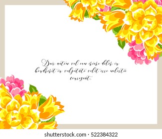 Invitation with floral background