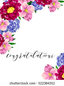 Invitation with floral background