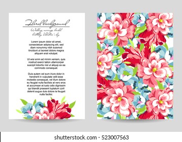 Invitation with floral background