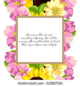 Invitation with floral background