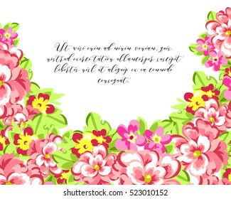 Invitation with floral background