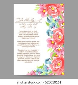 Invitation with floral background