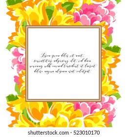 Invitation with floral background