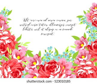 Invitation with floral background