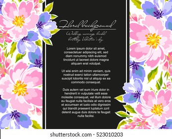 Invitation with floral background