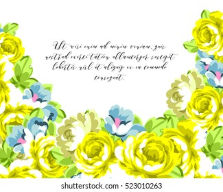 Invitation with floral background