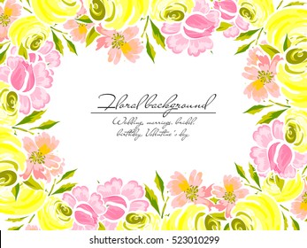 Invitation with floral background