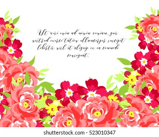 Invitation with floral background