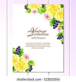 Invitation with floral background