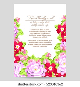 Invitation with floral background