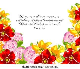 Invitation with floral background