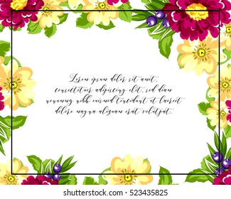 Invitation with floral background