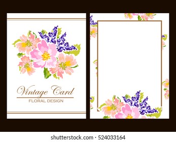 Invitation with floral background