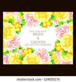 Invitation with floral background