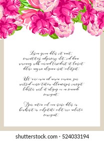 Invitation with floral background
