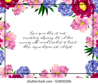 Invitation with floral background