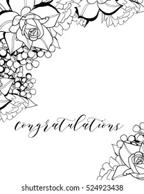 Invitation with floral background