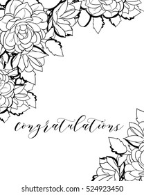 Invitation with floral background