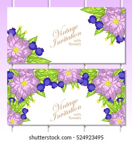 Invitation with floral background