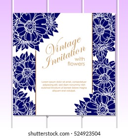 Invitation with floral background