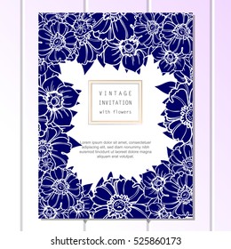 Invitation with floral background