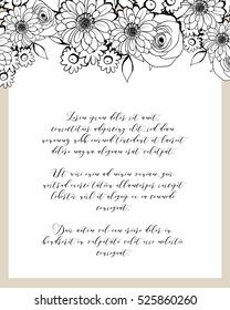 Invitation with floral background