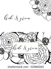 Invitation with floral background
