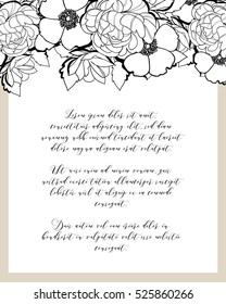 Invitation with floral background
