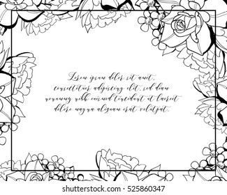 Invitation with floral background