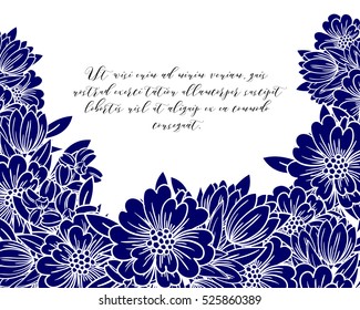 Invitation with floral background