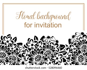 Invitation with floral background