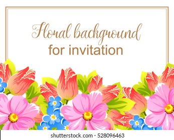 Invitation with floral background