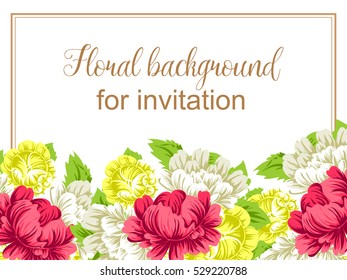 Invitation with floral background