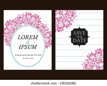 Invitation with floral background