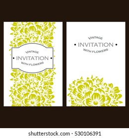 Invitation with floral background