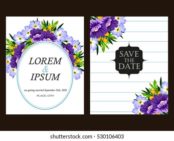 Invitation with floral background