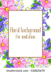 Invitation with floral background