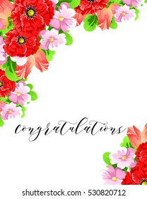 Invitation with floral background