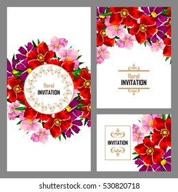 Invitation with floral background