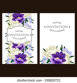 Invitation with floral background